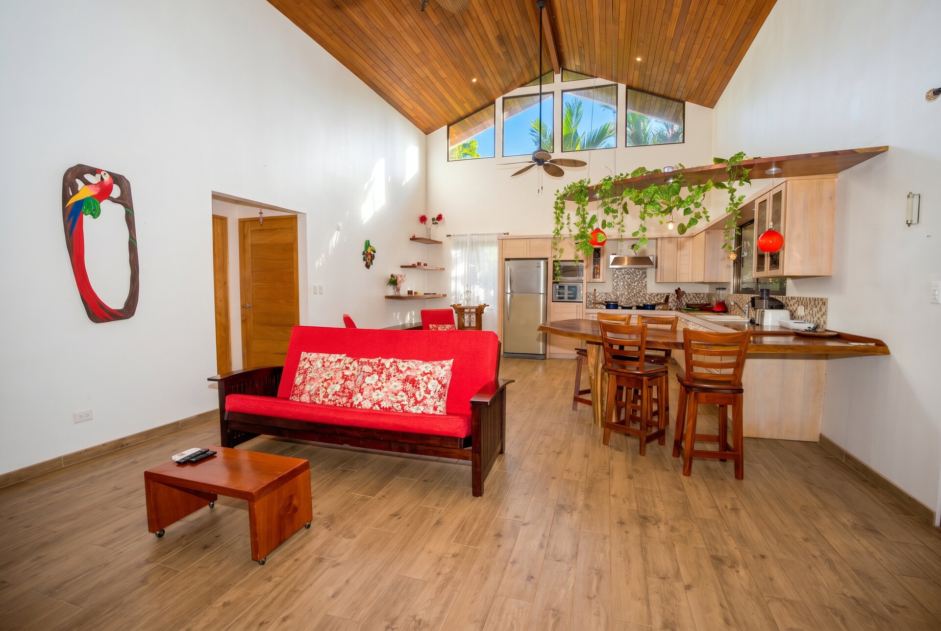 Open-plan living, dining and kitchen