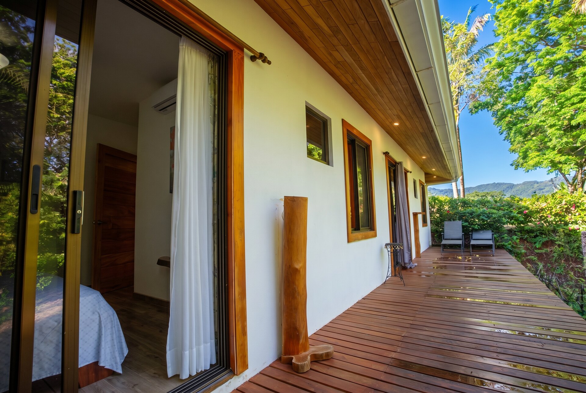 Wood corridor and side deck