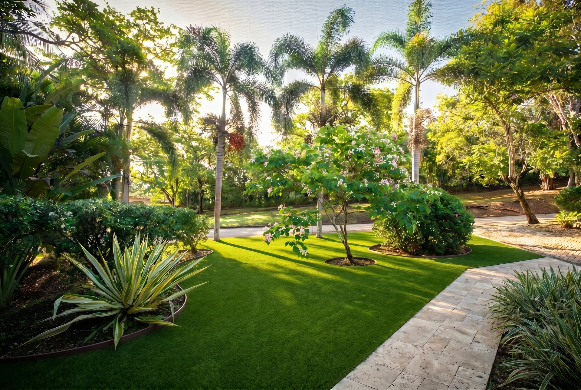 Gardens and palms, Nicoya Peninsula, Costa Rica